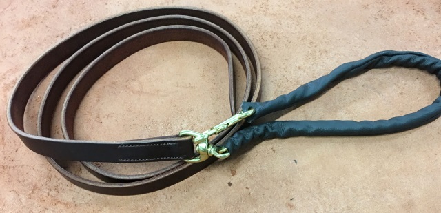 LEATHER LEAD SHANK WITH LEATHER COVERED CHAIN